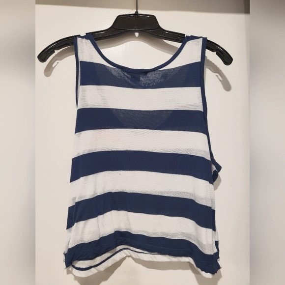 Billabong Cropped Striped Pocket Tank - Size Small - Picture 2 of 4
